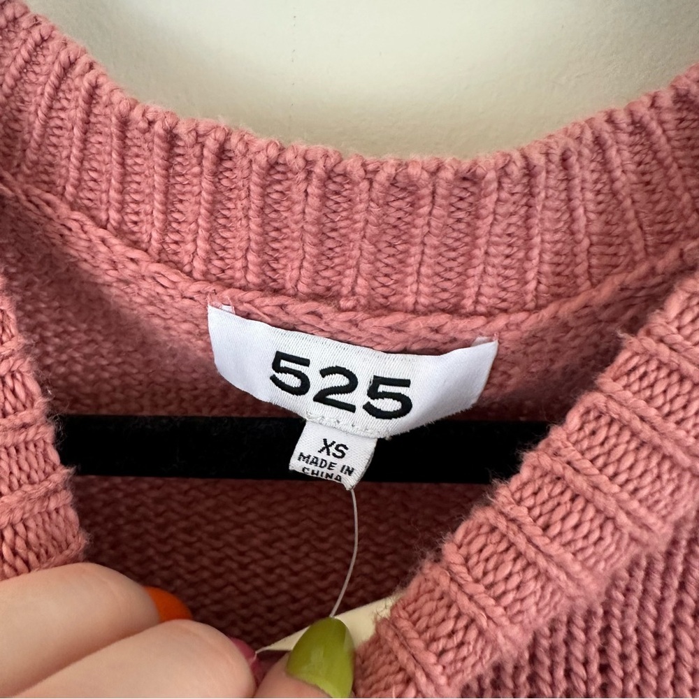 525 America Evereve Dusty Rose Finley Puff Pullover Sweater Size XS NWT - Picture 4 of 7